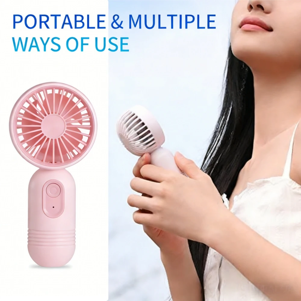 Ventilador Portátil De Mano (rosa) Recargable Por Usb Con 3 Velocidades