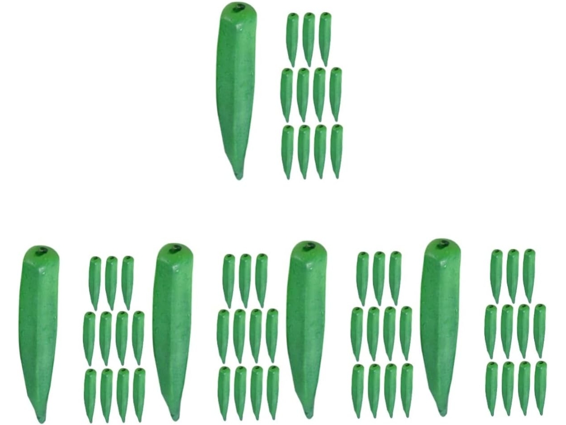 5 Juegos De Decoraciones De Okra Simulada, Falsas, Vegetales De Simulación, Hojas De Okra Artificiales