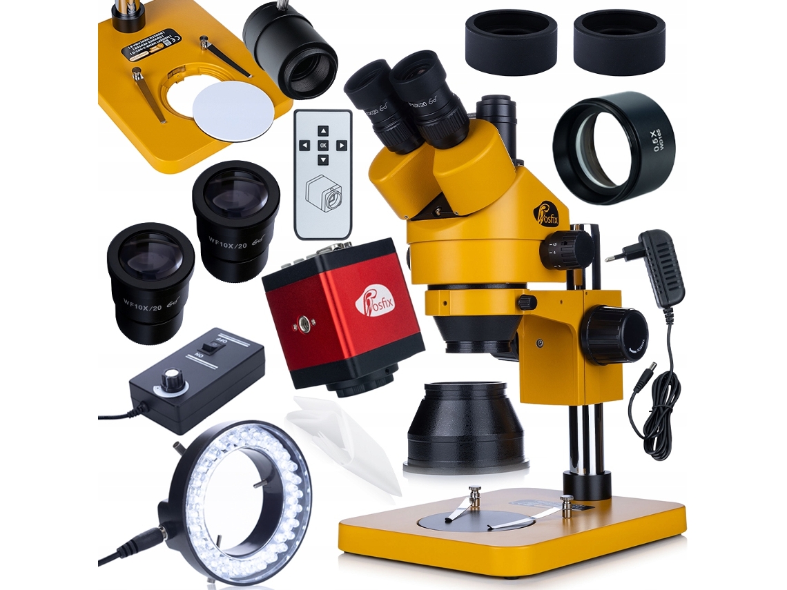 Microscopio trinocular 7–45x con cámara Full HD HDMI/VGA – Inspección y soldadura | Lente Barlow 0,5x | Iluminador LED