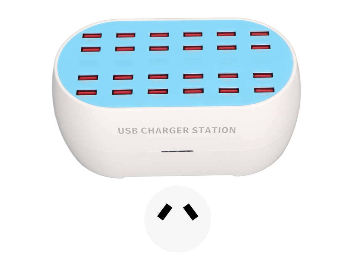 Estación De Carga Usb De 160 W Y 24 Puertos Con Chip Inteligente, Cargador Múltiple Para Hoteles, Tiendas Y Escuelas, Enchufe Australiano De 100-240 V.