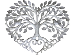 Decoración Pared Hierro Forma Corazón Diseño Árbol Artesanía Delicada Adorno Colgante Jardín Hotel Restaurante