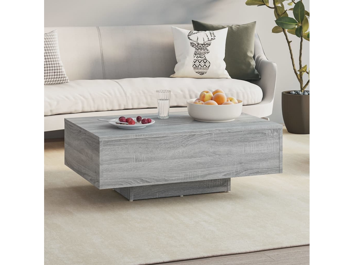 Mesa de Centro de Apoyo 85X55X31 Cm Derivados de Madera Gris Sonoma