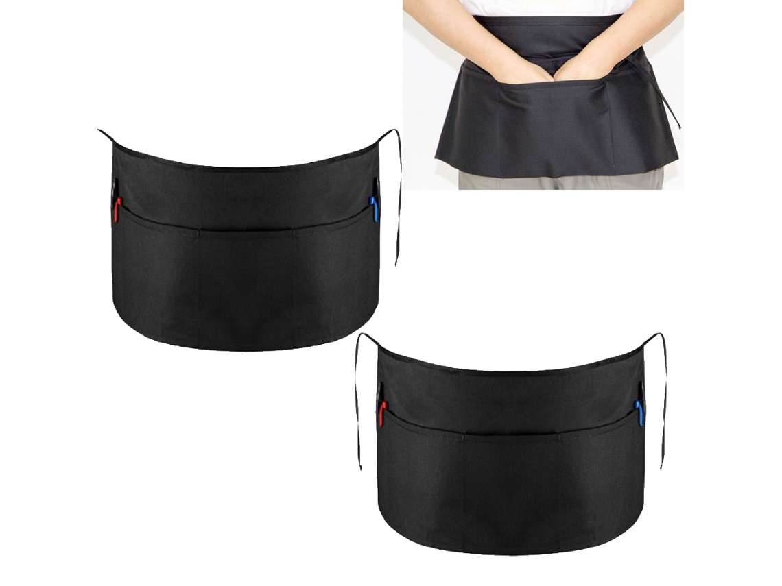 RELAVAEV Avental De Cintura Para Garçons, 3 Bolsos Frontais, Avental De Serviço Com Vários Bolsos, Design Resistente A Manchas, Tecido Macio E Leve, Auxiliar D