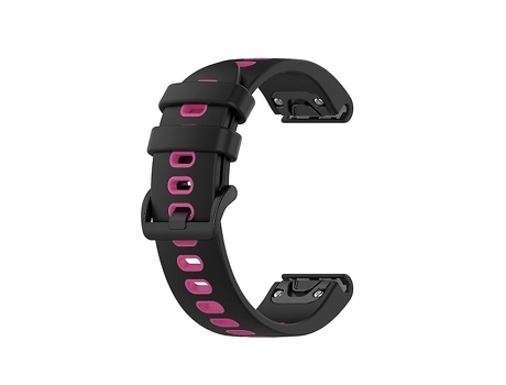 Correa para reloj deportivo Garmin Fenix 7x26mm de silicona, dos colores, negro-rosa VENISYMLIS