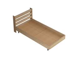 Cama con Cabecero Simple Kvænangen Ratán [EN.CASA] Marrón (100x200cm)