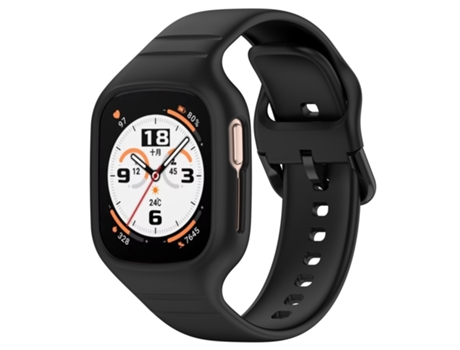 Correa de reloj inteligente de silicona completamente cerrada integrada para Honor Watch 4 (negro)