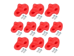 10 Piezas Piedras De Escalada De Plástico Con Textura Para Pared Niños Kit Variado Tornillo Rojo