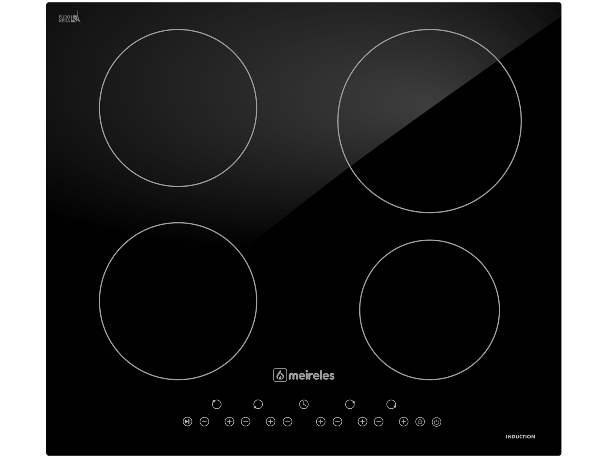 Placa de Inducción MEIRELES MI 1500 (Eléctrica - 60 cm - Negro)