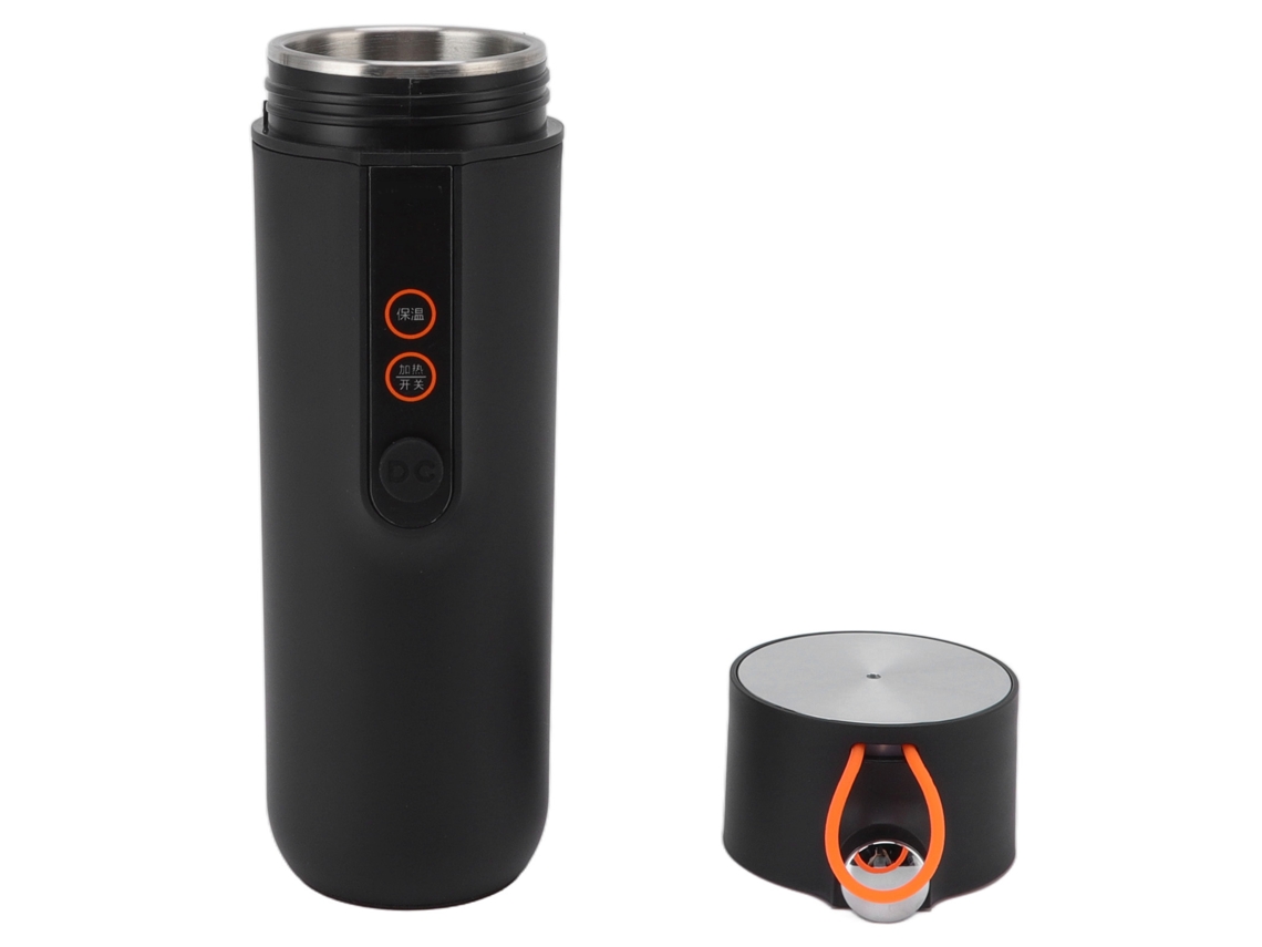 Taza Térmica De 460 Ml, Acero Inoxidable 316, Aislamiento Térmico, 12 Horas De Funcionamiento, 12 V/24 V, Ideal Para Viajes O Coche, Color Negro.