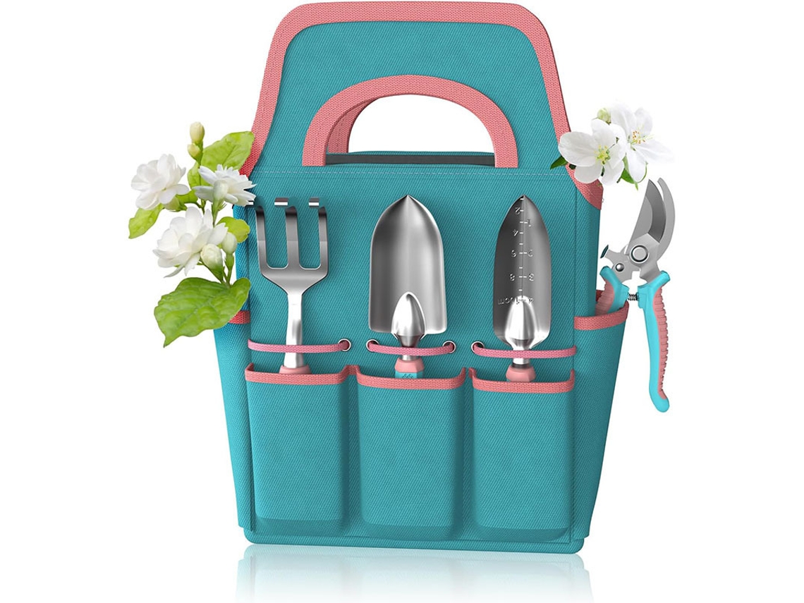 Kit de ferramentas de jardim com 6 peças, conjunto de presente para jardim resistente à ferrugem com bolsa de armazenamento durável