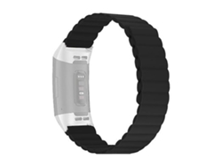 Correa magnética de silicona negra para Fitbit Charge 3/4 Chennnls
