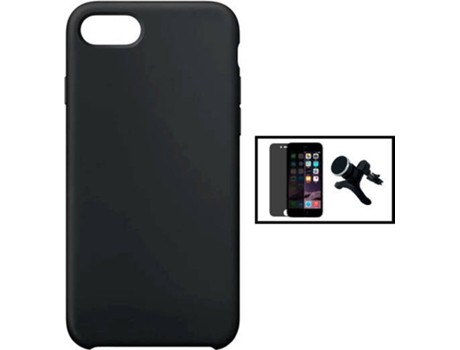 Kit Carcasa + Protector de Pantalla Privacidad + Soporte iPhone SE 2022 G4M Negro