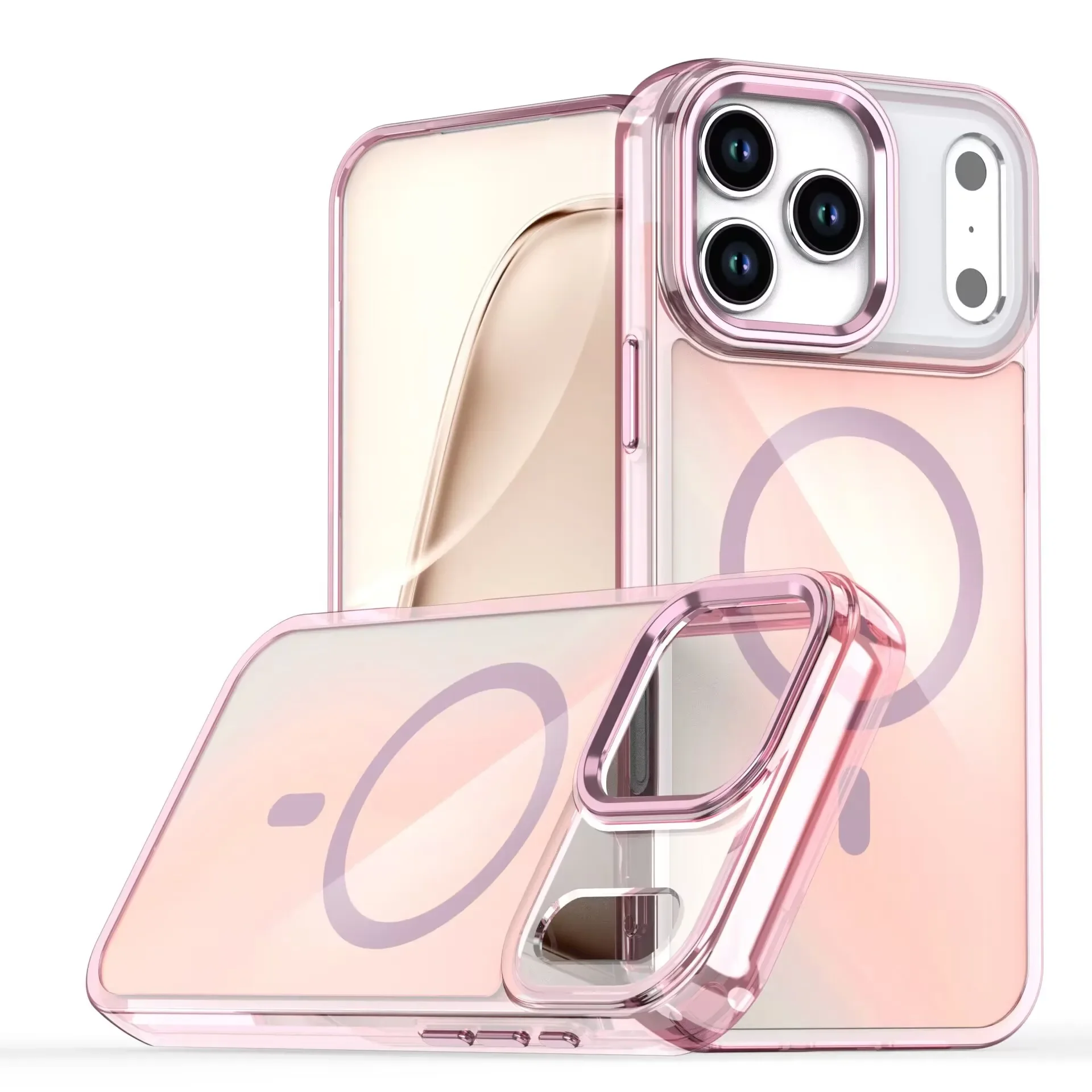 (iphone 12 Pro Max, Rosa) Funda Magsafe Para Iphone, Compatible Con Carga Inalámbrica, Evita La Decoloración Y El Desgaste.