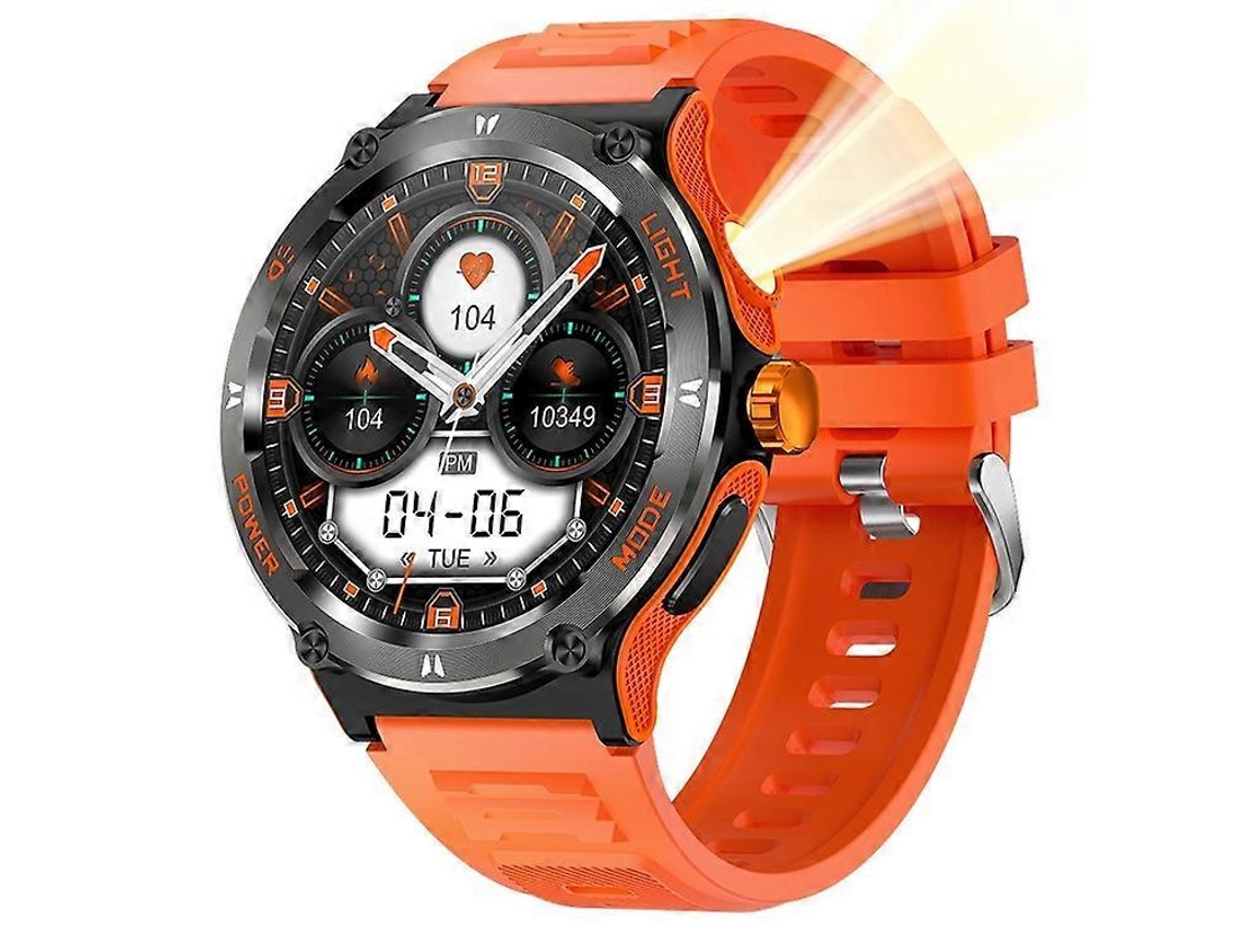 Reloj inteligente Kt70 con pantalla HD de 1,53 pulgadas, potente luz exterior, brújula, llamadas Bluetooth y pulsera de fitness Ly Ebike.