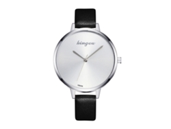 Reloj De Cuarzo Con Correa De Cuero Universal, Sencilla Y Elegante, Para Novio/novia (negro).