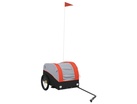 Remolque para bicicleta hierro VIDAXL negro y naranja (30 kg)