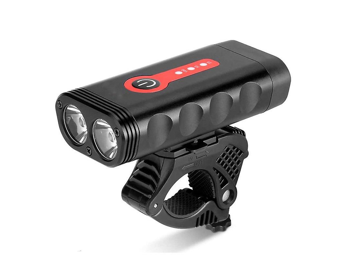Luz de Bicicleta 4400Mah USB Recargable 4 Modos de Luz Impermeable IP65 YIZHOOD DES424 (Negro)