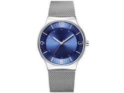 Reloj De Pulsera De Aleación Para Hombres Con Dial Redondo Y Display Analógico De Cuarzo (blanco Azul)