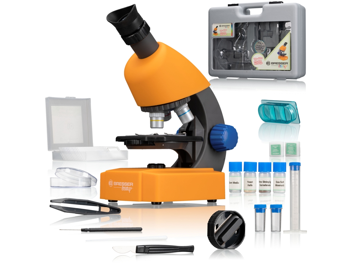 Microscopio Bresser Junior 40x 640x con accesorios y estuche de transporte