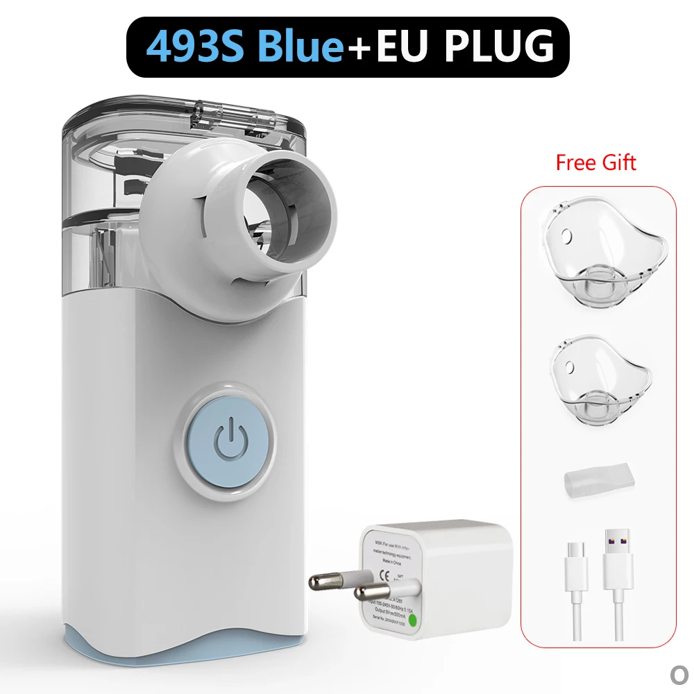 Nebulizador Portátil de Malha Silencioso, Inalador com Limpeza Automática, Adequado para Crianças. MDUG (azul)