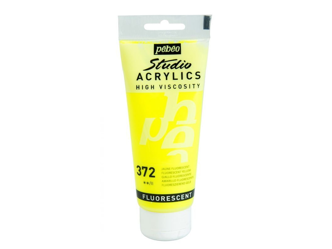 Tinta Acrílica PÉBÉO (Fluorescente - Amarillo - 100ml)
