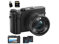 Cámara Digital Szsmart Dc209x 5k 64mp Zoom Óptico 8x Wifi Pantalla Táctil 3.6" Visión Nocturna Para Vloggers + Tarjeta De Memoria 32 Gb + 2 Baterías