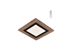 Plafón Cuadrado Led Regulación Smart Hasbi (24w 3cct 1400lm) – Madera/negro