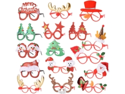 Juego de 16 gafas navideñas para niños y adultos, preciosos marcos de fotos navideños, recuerdos para fiestas navideñas, decoraciones, bolsas, regalos, fotografías. Viewleaf