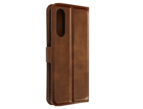 Funda para Sony Xperia 10 V Tarjetero Dibujo Línea Función Soporte Marrón Oscuro AVIZAR