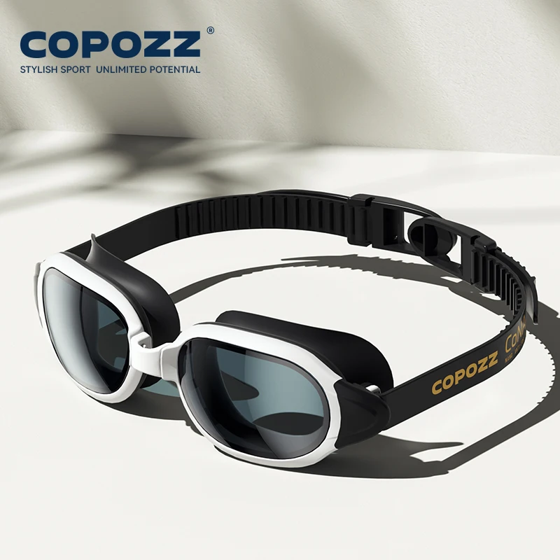 Gafas de natación unisex, duraderas, antivaho, con protección UV, en blanco y negro, MDUG
