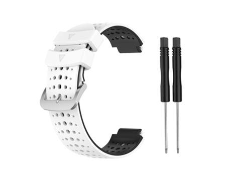 Correa de Silicona dos colores para Garmin Forerunner 735XT 620 630 220 230 235 - blanco/negro