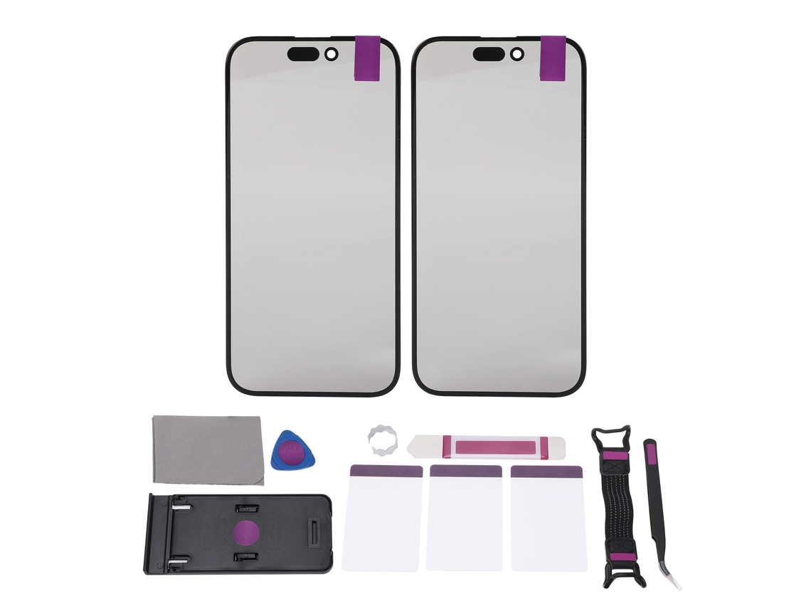 2 Peças Lente Vidro Tela Frente Externa Com Kit Ferramentas Reparo Para Iphone 15 Acessórios Móveis