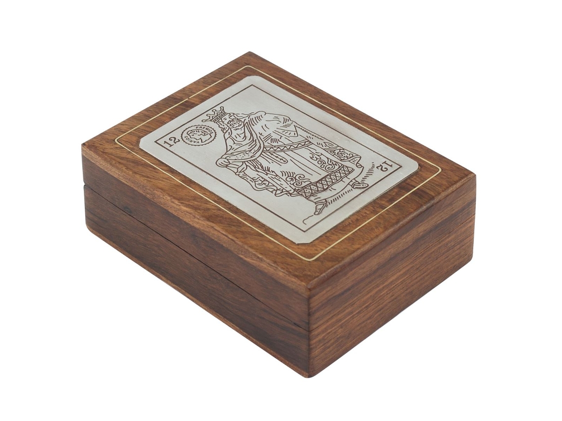 Juego Cartas Marrón de Madera 4*9*12cm Juego mesa - Cartas BY SIGRIS