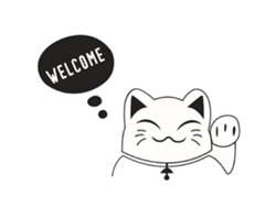 Adhesivo de gato de la suerte para pared decorativa en sala de estar y dormitorio (mural)