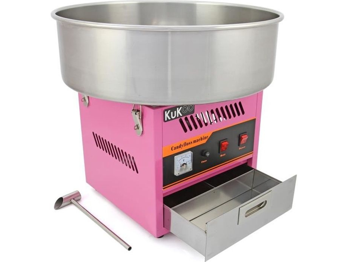 Máquina Profesional de Algodón de Azúcar Kukoo con Cuenco de Acero Inoxidable de 50 Cm