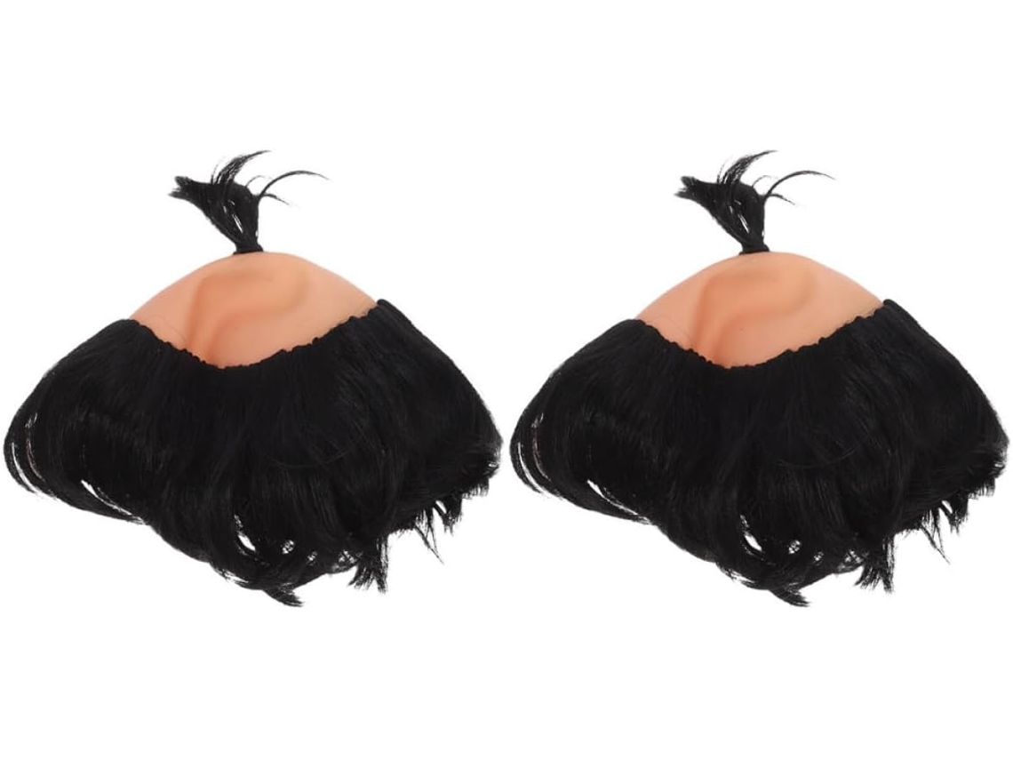 Pelucas De Samurái Calvas De Dos Piezas En Fibra Sintética, Estilo Cosplay Para Hombres, Disfraz De Fiesta.