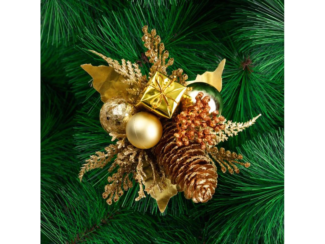 Ramas de inserción navideñas, paquete de 3, color oro, plata y rojo.