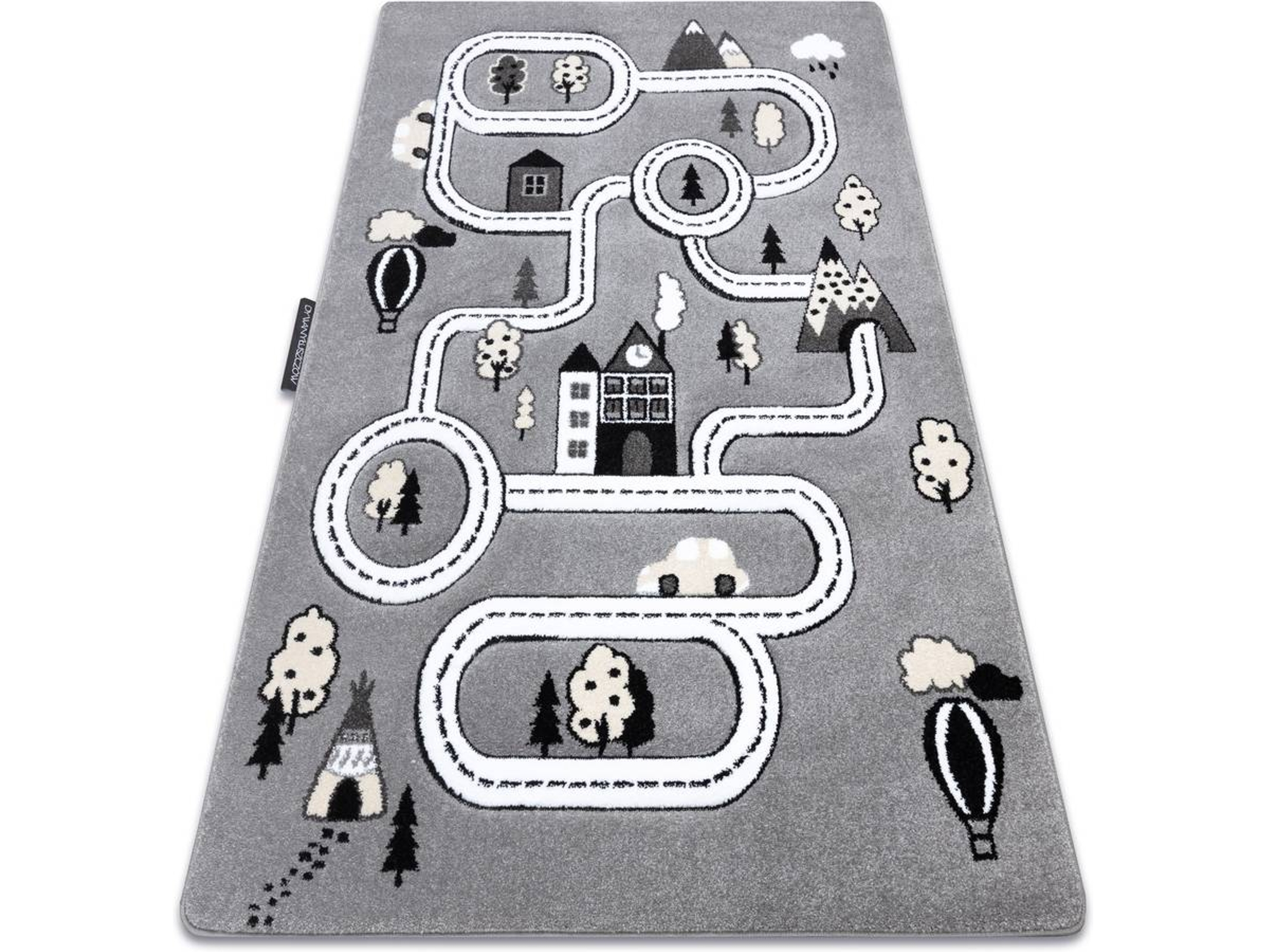 Alfombra DYWANY LUSZCZOW Petit Town (Gris - 240 x 330 cm - Polipropileno)