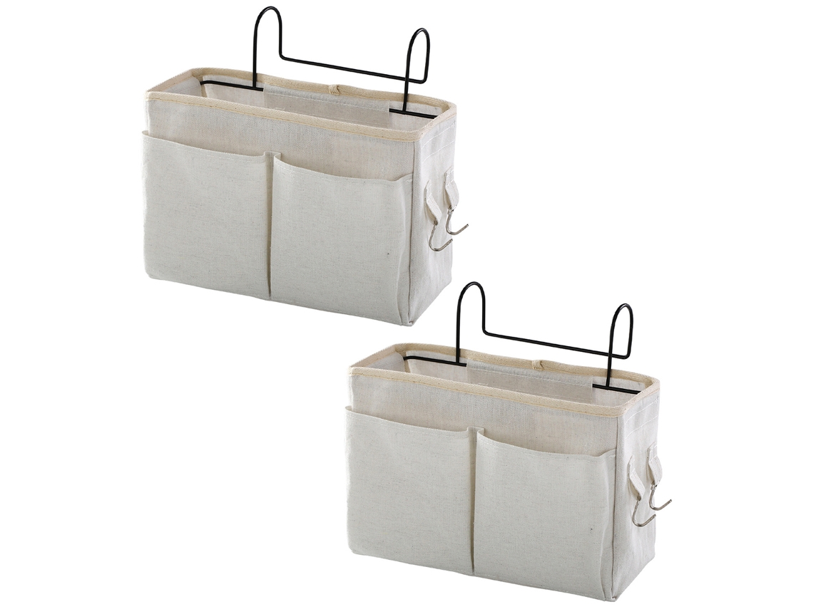 VVJIJILLY Conjunto De 2 Bolsas De Arrumação Suspensas Para Cabeceira (cinza/branco/rosa/azul Escuro)