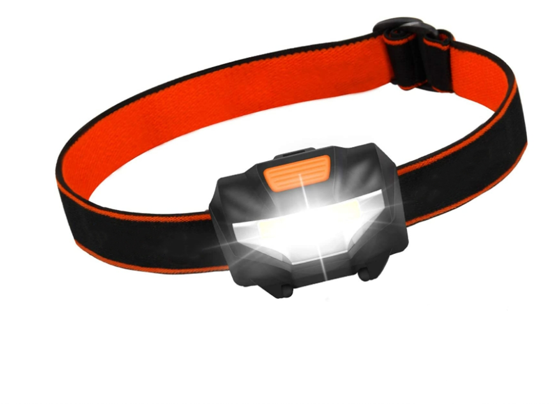 Linterna frontal LED superbrillante y ligera con 3 modos de iluminación. Linterna frontal LED Yizhood resistente al agua y a la batería (negra).