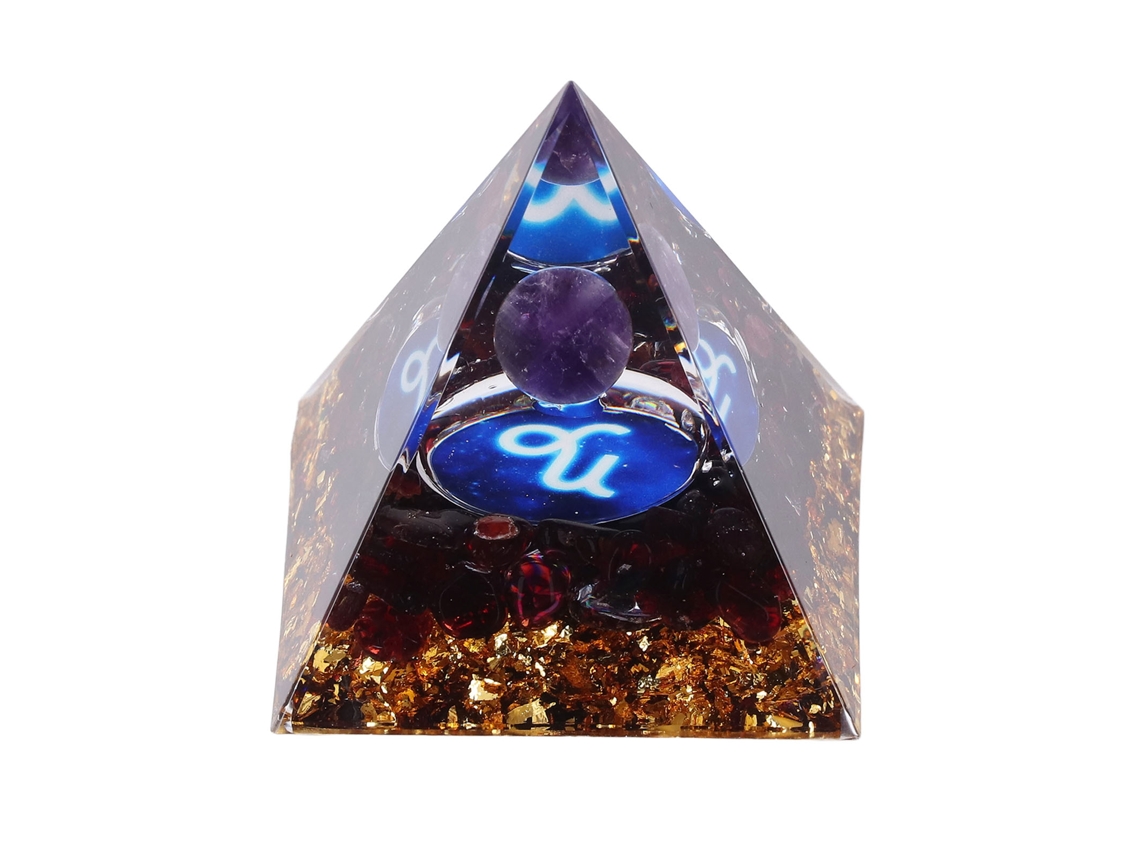 Pirâmide De Energia De Pedra Capricornus Para Cura E Equilíbrio De Chakras Com Resina