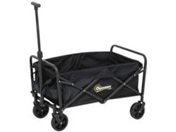 Carro De Jardín Plegable Con Asa Telescópica Y Ruedas, Capacidad De Carga De 120 Kg, Tamaño Para Camping, 64x42x27 Cm, Negro.