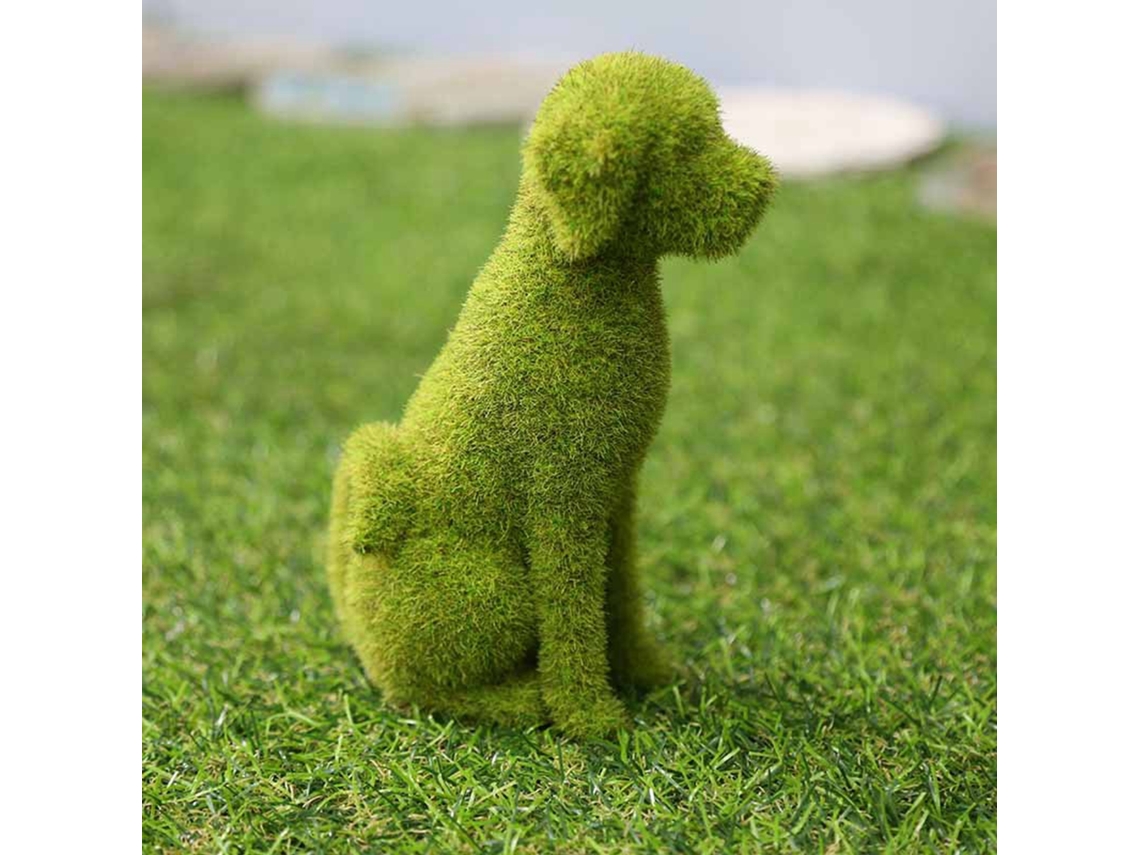 Estatua de resina para jardín de animales flocados de estilo europeo A