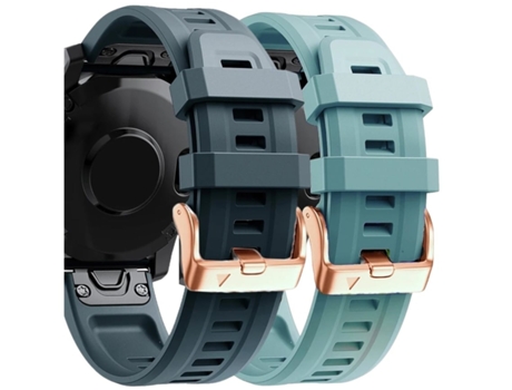 Correa Silicona Cierre Metálico para Garmin Epix Pro 42Mm Gen 2 Azul Oscuro y Turquesa Pack 2X VEANXIN