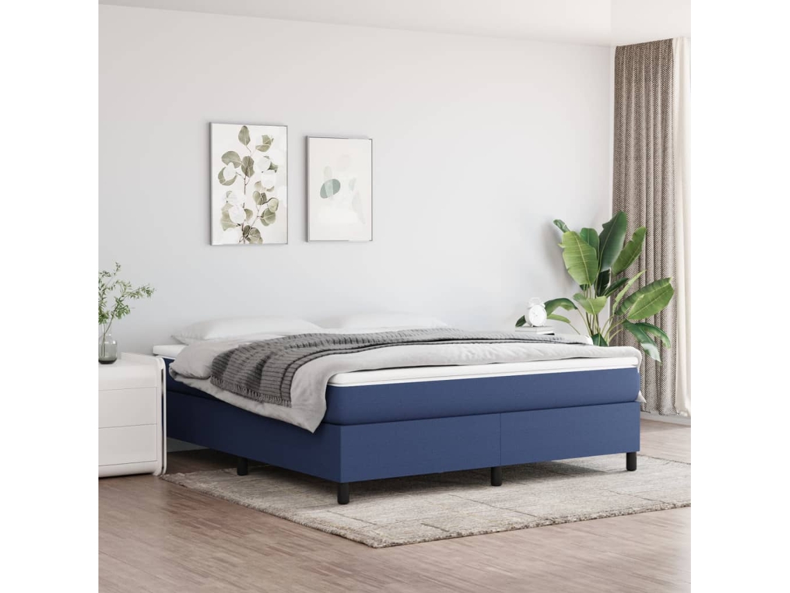 Cama Sin Colchón Tela Azul 180x200 Cm