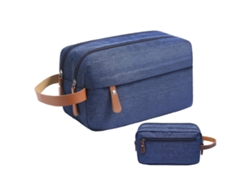 Neceser para hombre con múltiples cremalleras - Neceser de viaje de poliéster - Azul marino