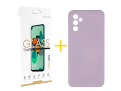 Pack 1 X Película de Vidrio Templado 2.5D + Funda SKYHE para Samsung Galaxy A16 5G Silicona Líquida Roxo