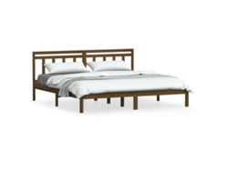 Maison Exclusive - Estructura De Cama Madera Maciza De Pino Marrón Miel 200x200 Cm