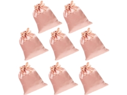 Paquete 8 Bolsitas Satén Cordón Ajustable 10x15 Almacenamiento Versátil Portátil Joyas Accesorios Cabello