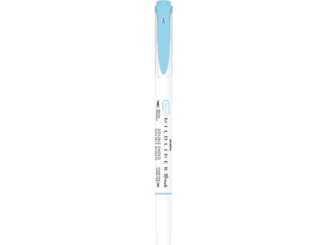 Marcador ZEBRA Mildliner (Pincel Punta Doble - Azul)